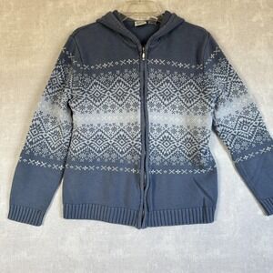 Field Gear Sweater Womens Large Blue Fair Isle‎ Zip Hoodie Australia